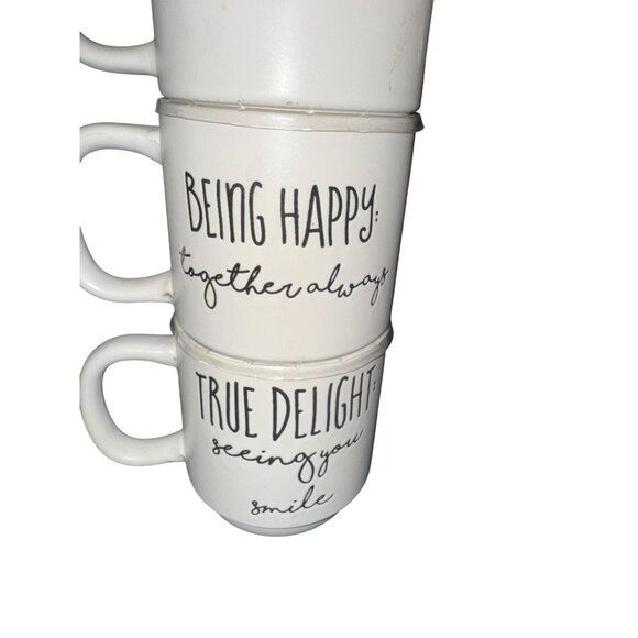 Set Of 4 Sheffield Home White Ceramic Mugs With Positive Quotes - Picture 9 of 9
